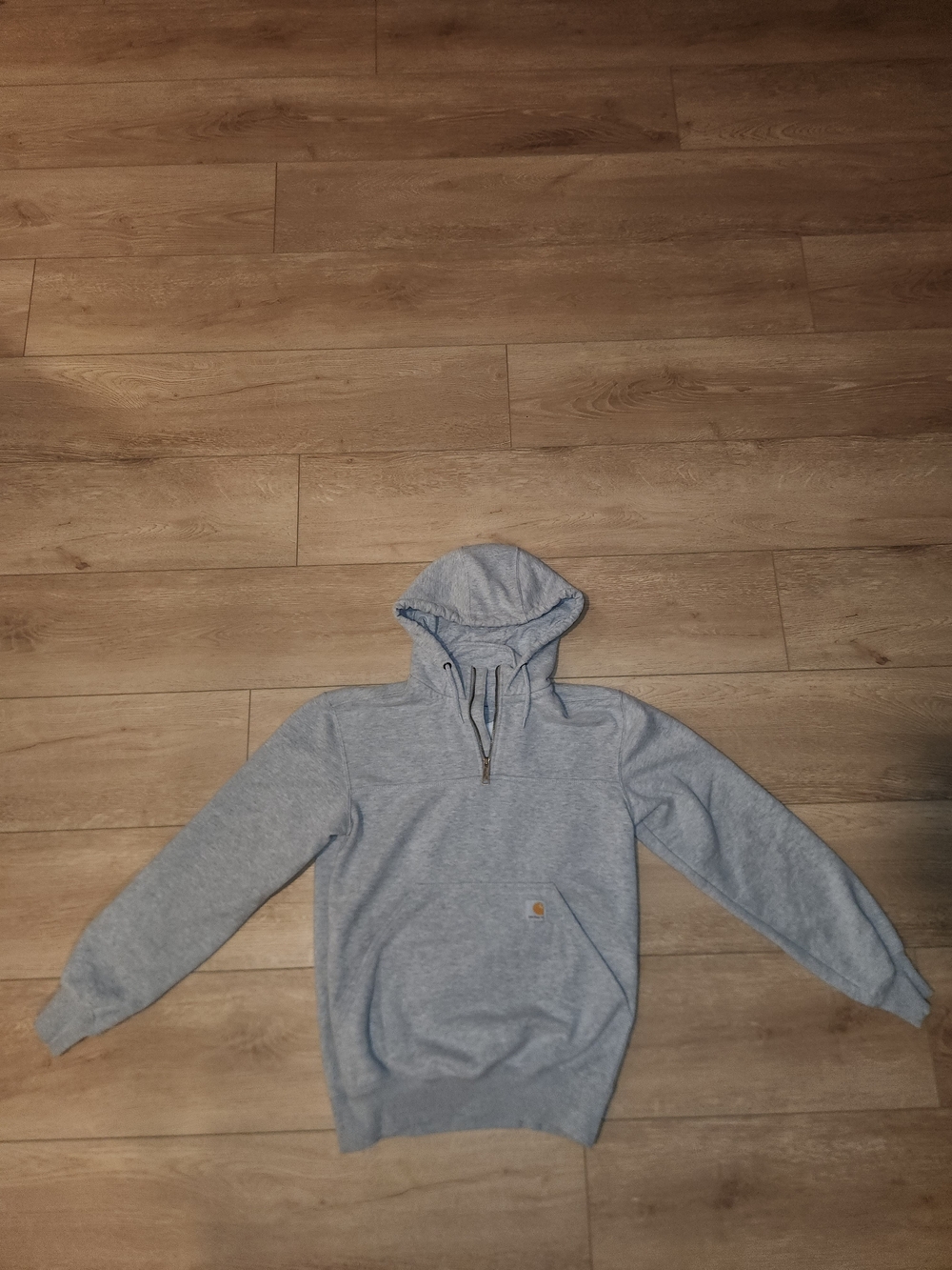 Carhartt Gray Quarter Zip Hoodie With Kangaroo Pouch Pocket Men's Size Small